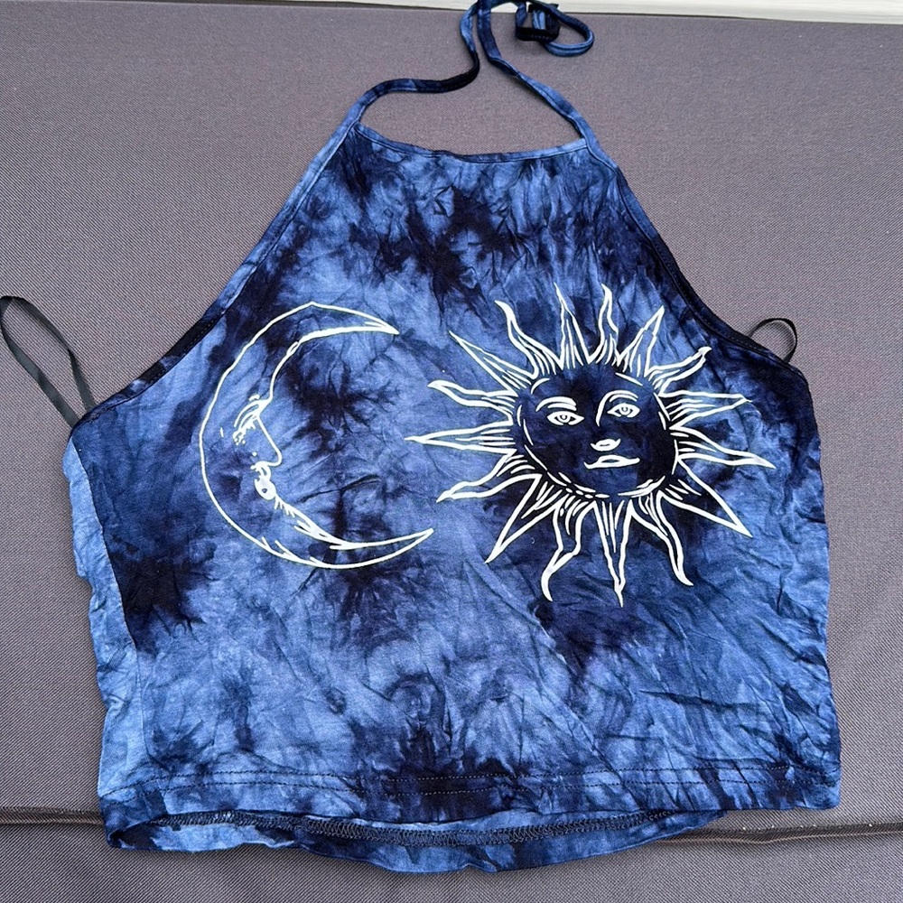 Sun and moon tye dye halter